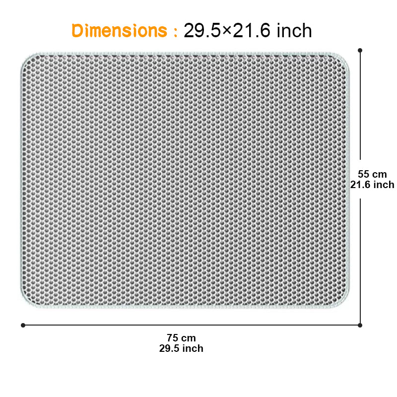 Extra-Large Honeycomb Cat Litter Trapper Mat – Waterproof Double-Layer, Stops Litter Tracking, Non-Slip Base, Soft & Safe for Paws – Machine Washable & Easy to Clean (XL45)
