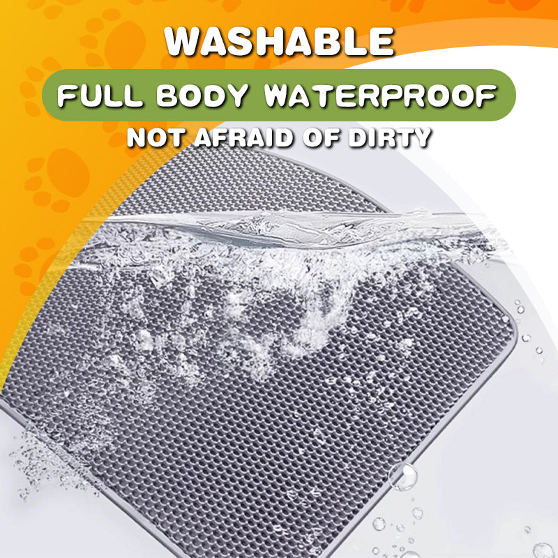 Extra-Large Honeycomb Cat Litter Trapper Mat – Waterproof Double-Layer, Stops Litter Tracking, Non-Slip Base, Soft & Safe for Paws – Machine Washable & Easy to Clean (XL45)