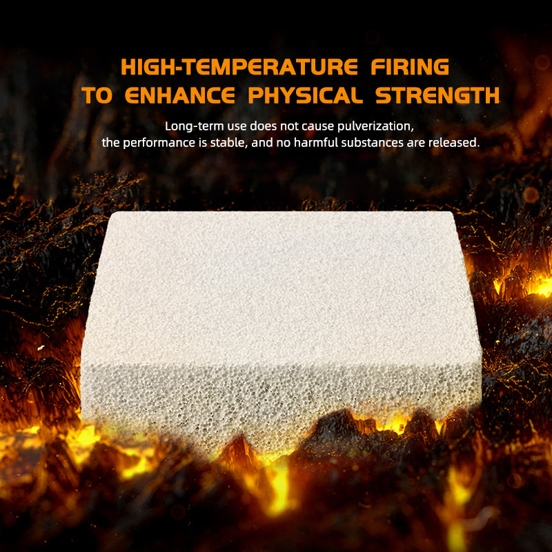 NEZO 8x8x4 inch Ceramic Filter Media - High Surface Area, Open-Flow Porosity for Marine & Freshwater Aquariums - Efficient Ammonia, Nitrate & Nitrite Removal