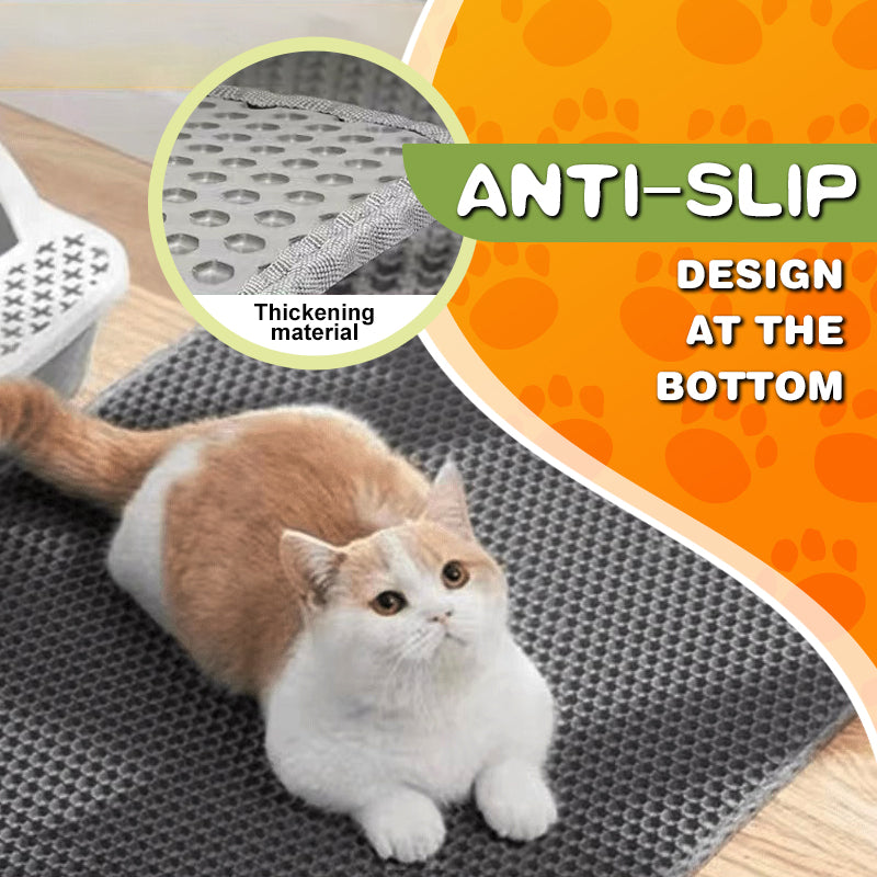 Extra-Large Honeycomb Cat Litter Trapper Mat – Waterproof Double-Layer, Stops Litter Tracking, Non-Slip Base, Soft & Safe for Paws – Machine Washable & Easy to Clean (XL45)
