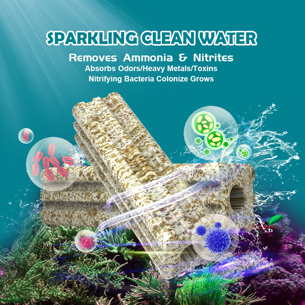 6-inch Long Large Aquarium Fish Tank Filter Media 100pcs gray nano bars