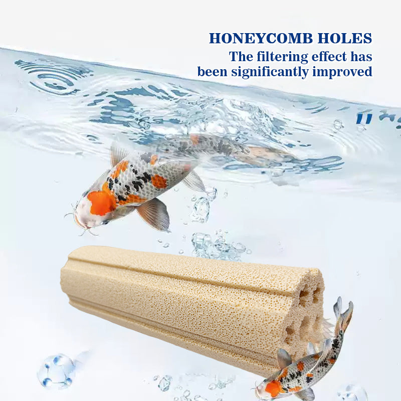 NEZO Aquarium Filter Media Ceramic, 10 inch, Extra Large and High Density, 12 Pieces, for Fish Tank, Freshwater, Saltwater, Koi Ponds