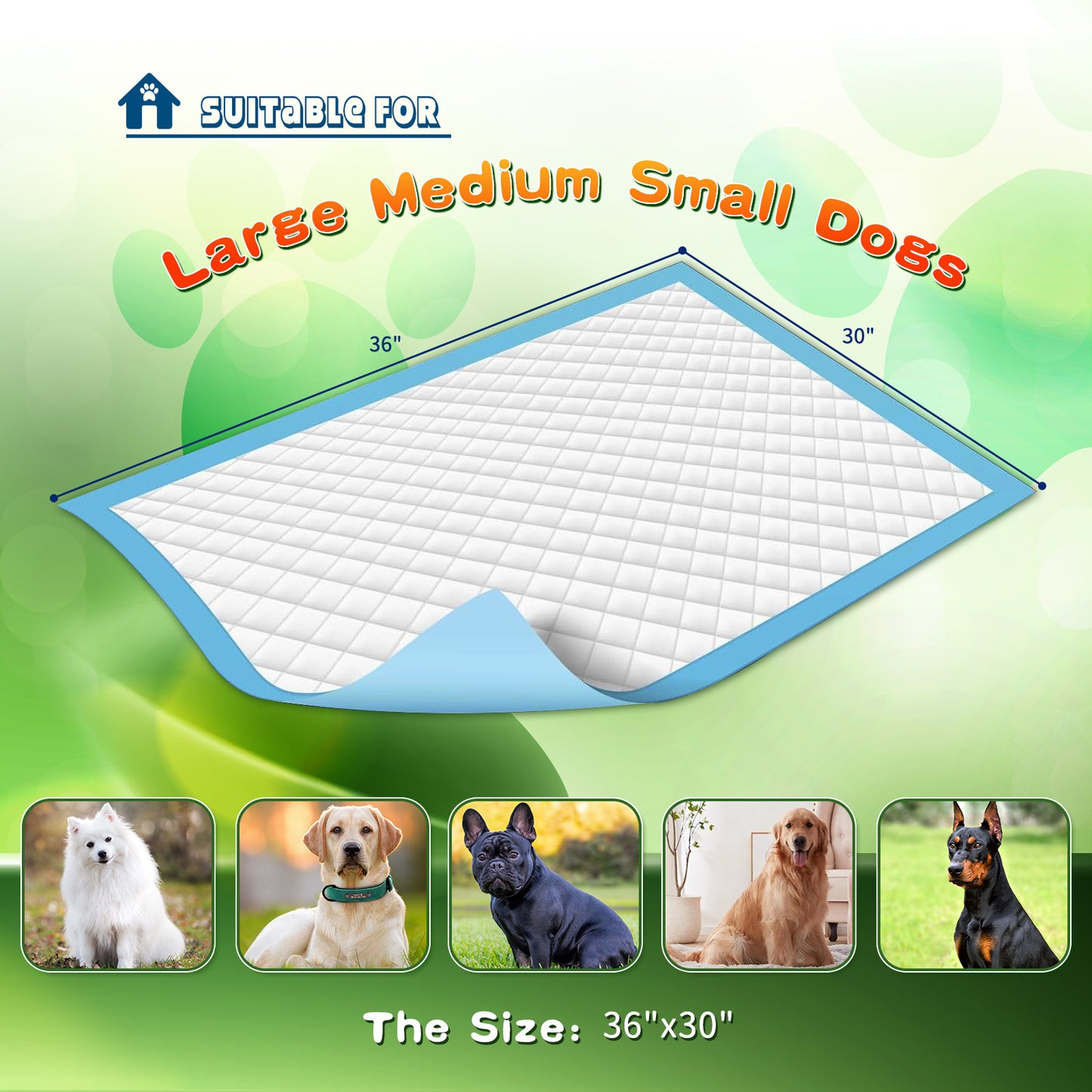 Dog and Puppy Training Pads, 150 Count Absorbent Dog Pee Potty Training Pads