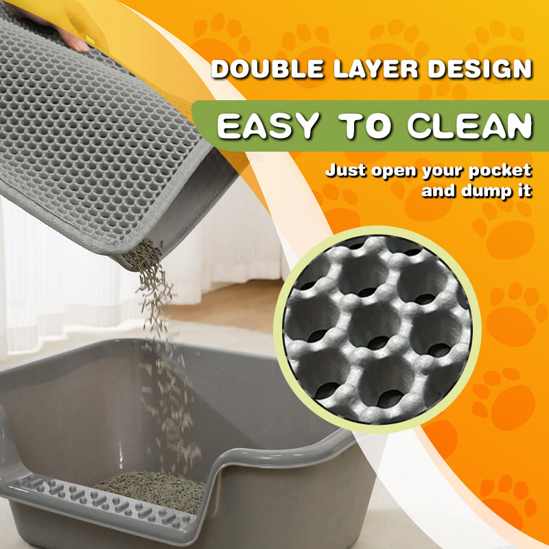 Extra-Large Honeycomb Cat Litter Trapper Mat – Waterproof Double-Layer, Stops Litter Tracking, Non-Slip Base, Soft & Safe for Paws – Machine Washable & Easy to Clean (XL45)