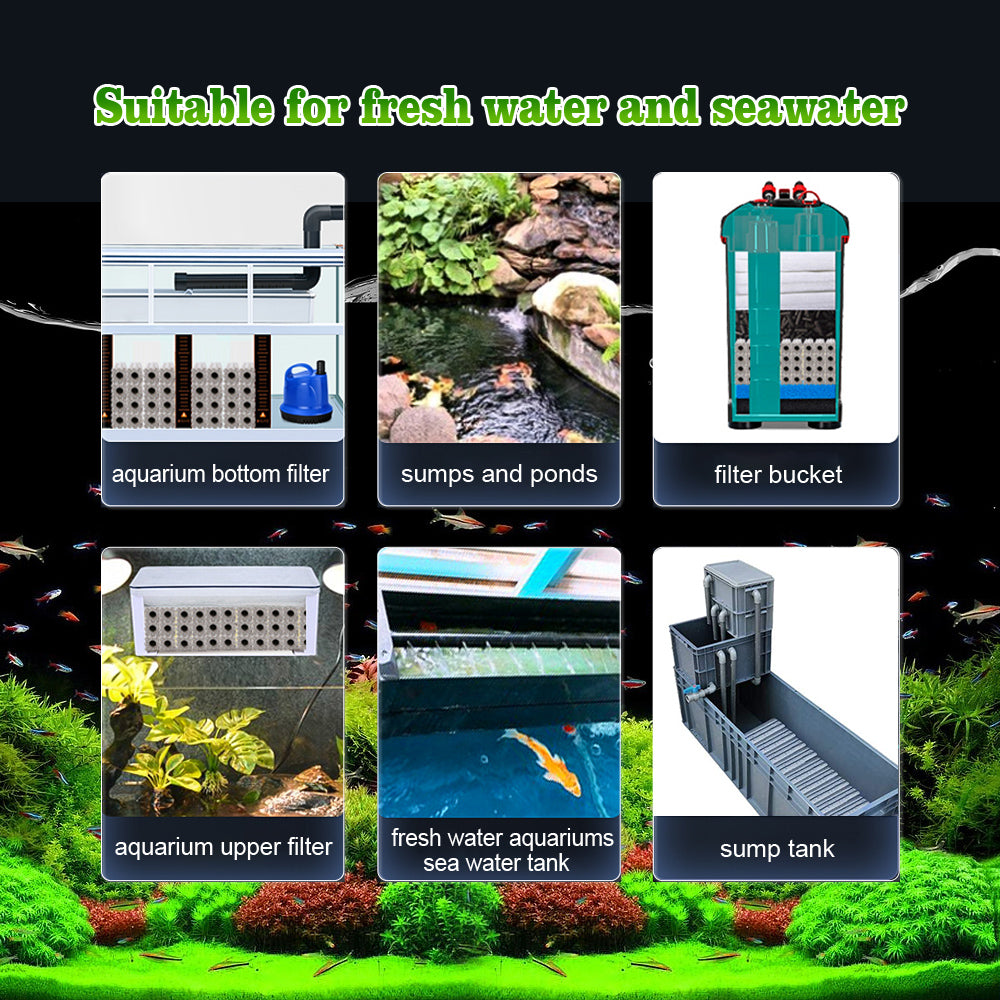 6-inch Long Large Aquarium Fish Tank Filter Media 100pcs gray nano bars