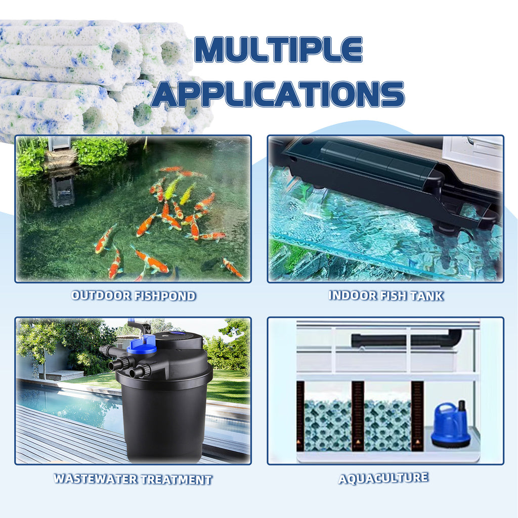 NEZO 6-inch Aquarium Fish Tank High Density Filter Media Ceramic - 80pcs, for Freshwater, Saltwater, Koi Ponds & More